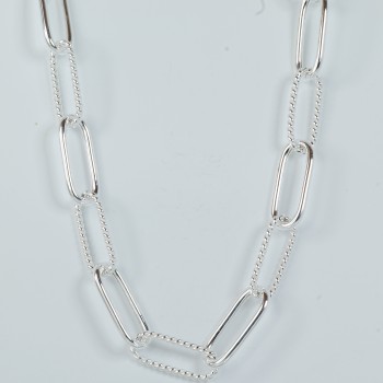 Sterling Silver Heavy Oblong Plain/Twist Chain